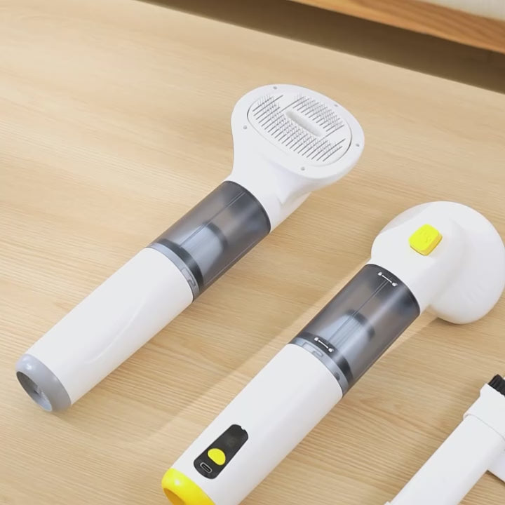 Cordless pet grooming vacuum demonstration